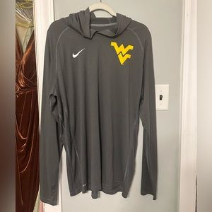 Nike Dri-fit WVU Hooded Light Weight Sweatshirt